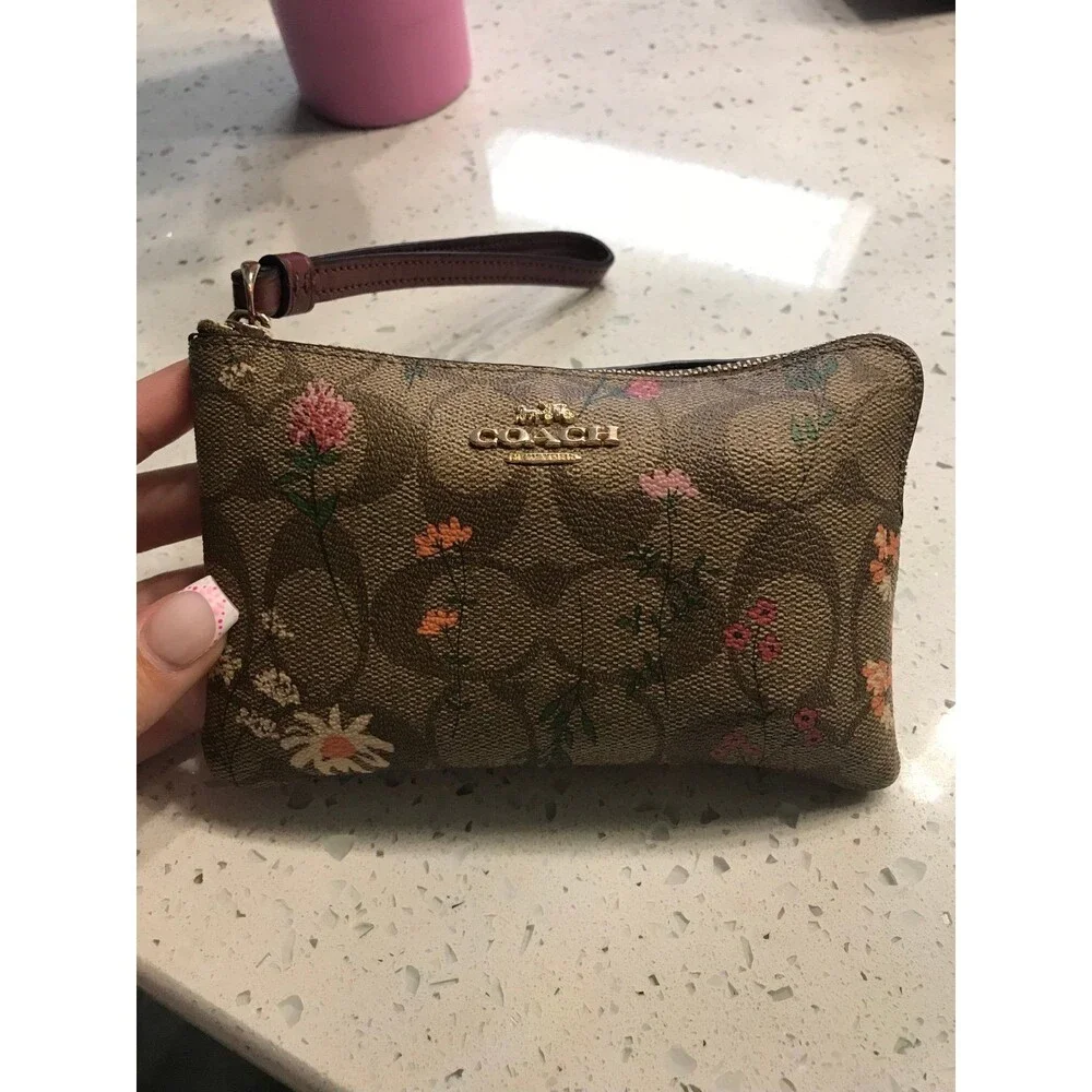 Coach floral wristlet